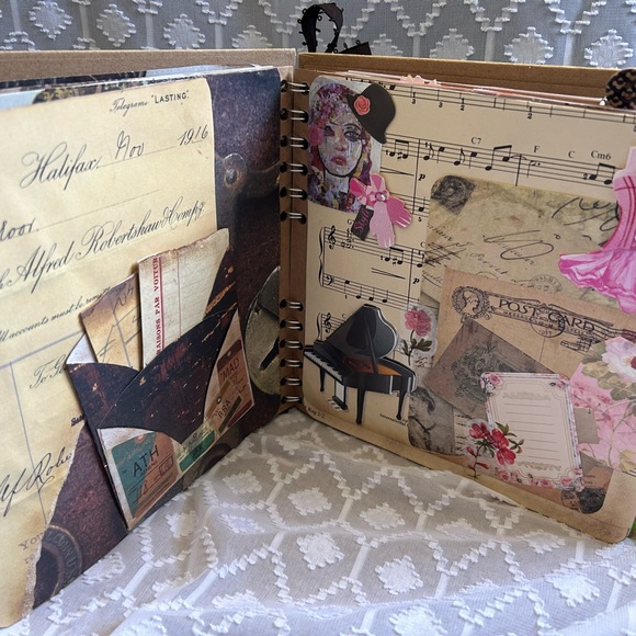 Handmade Vintage Travel Worldly Theme Junk Journal Scrapbook One of a Kind - Picture 9 of 16